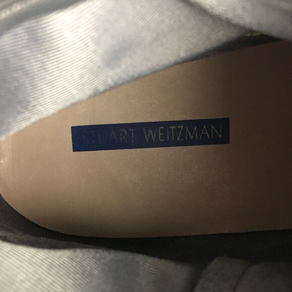 Stuart Weitzman Girl's Size 5 Lowland Mid Grey Faux Suede Side Zip Ankle Booties - Picture 11 of 13